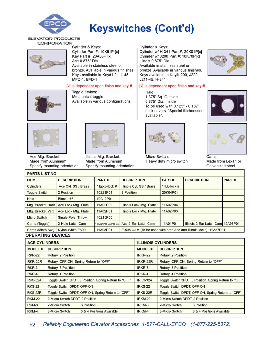 EPCO Elevator Parts Catalog Elevator Products Corporation