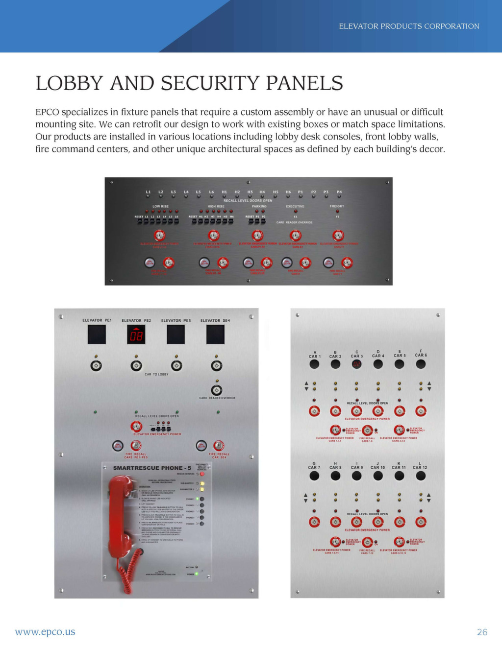 EPCO Elevator Product Brochure Elevator Products Corporation